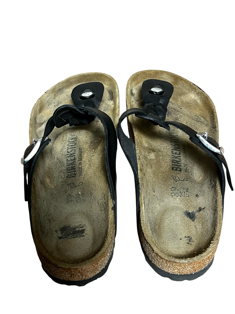 Birkenstock Gizeh Braided Leather Thong Sandals Black Women’s 39 - Picture 9 of 16